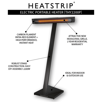 Heatstrip Intense Portable Outdoor Electric Infrared Heater 2200w