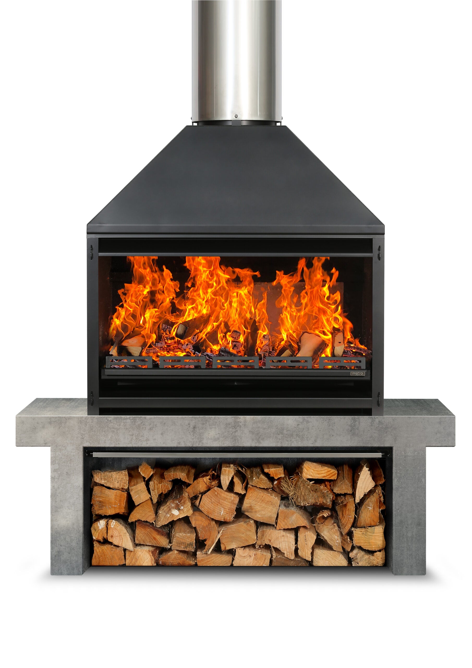METRO OUTDOOR 1200 - Freestanding Fire & Flue (3 items)