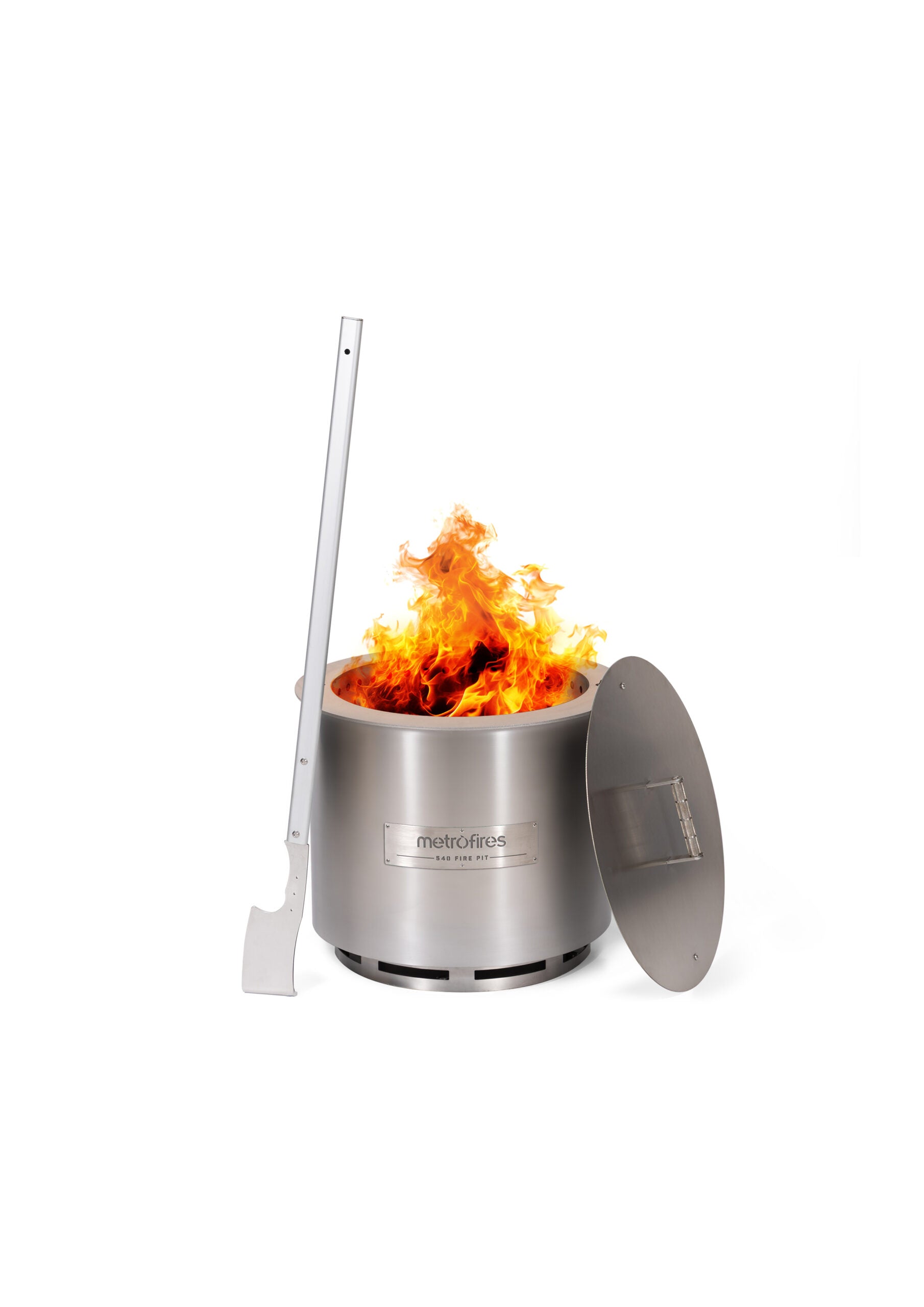Metro 540 Fire Pit Stainless Steel (Incl Lid & Poker)