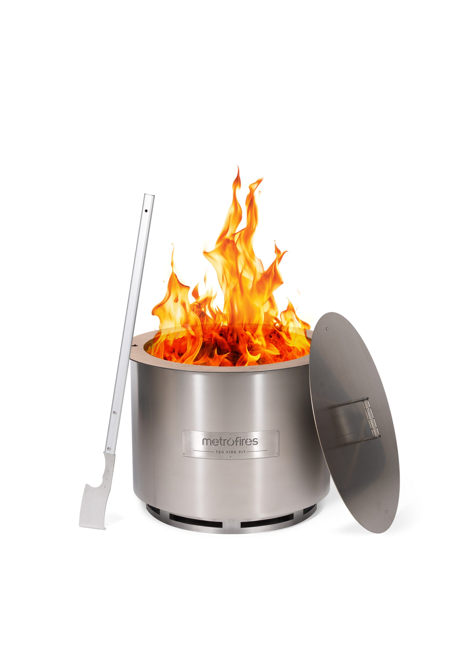 Metro 720 Fire Pit Stainless Steel (Incl Lid & Poker)