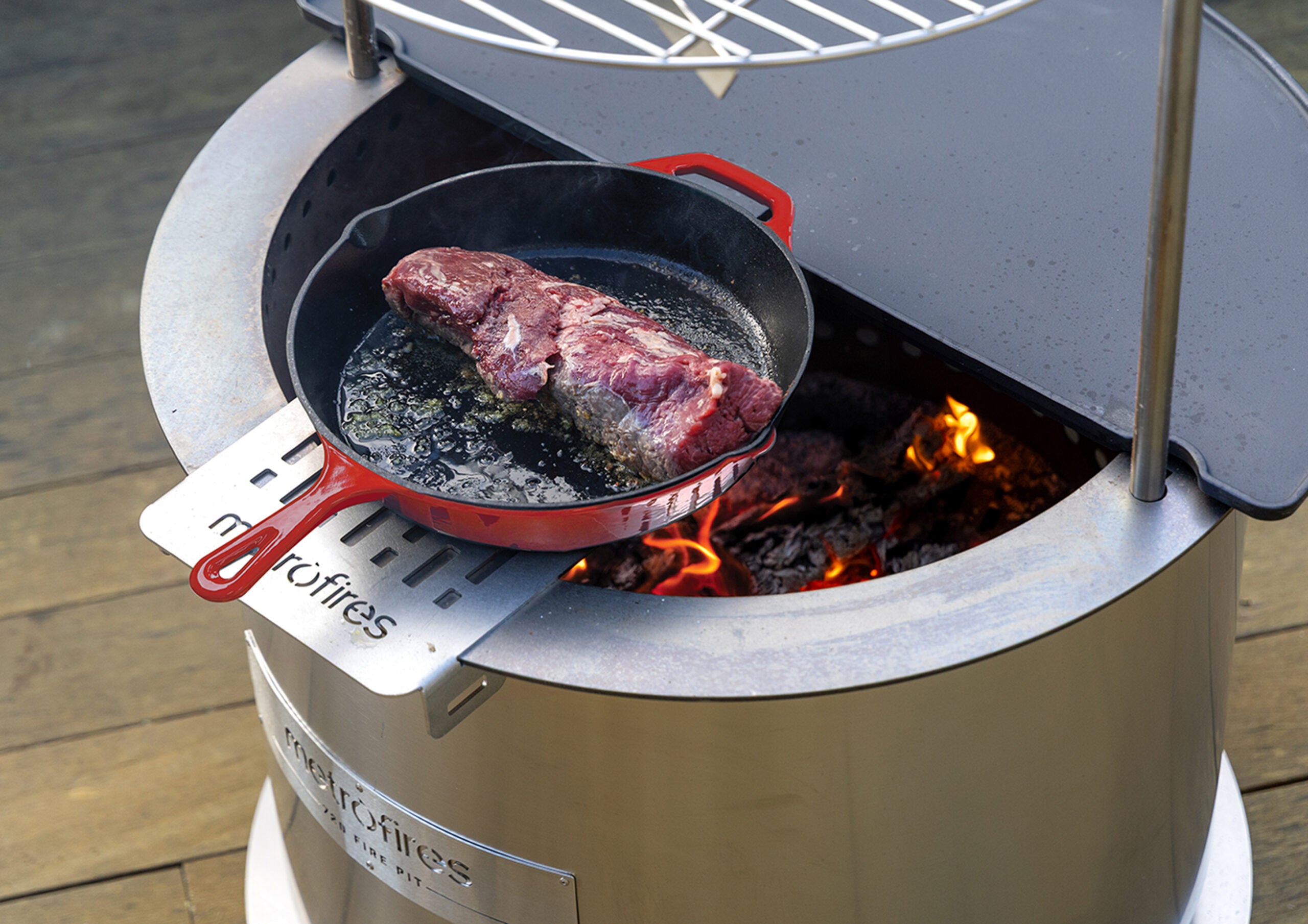 Metro Fire Pit Stainless Steel Skillet Shelf