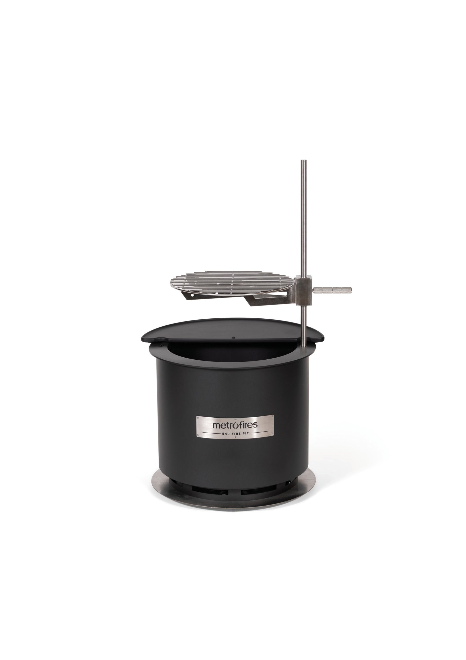 Metro 540 Fire Pit Corten Black (Incl Lid & Poker)