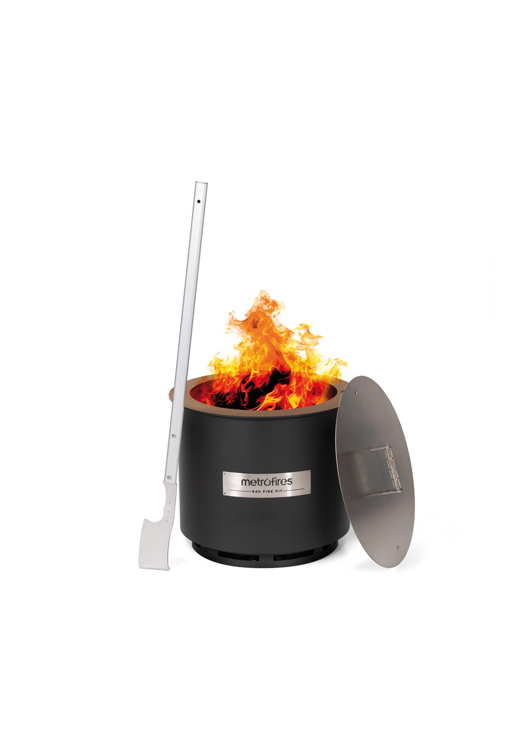 Metro 540 Fire Pit Corten Black (Incl Lid & Poker)