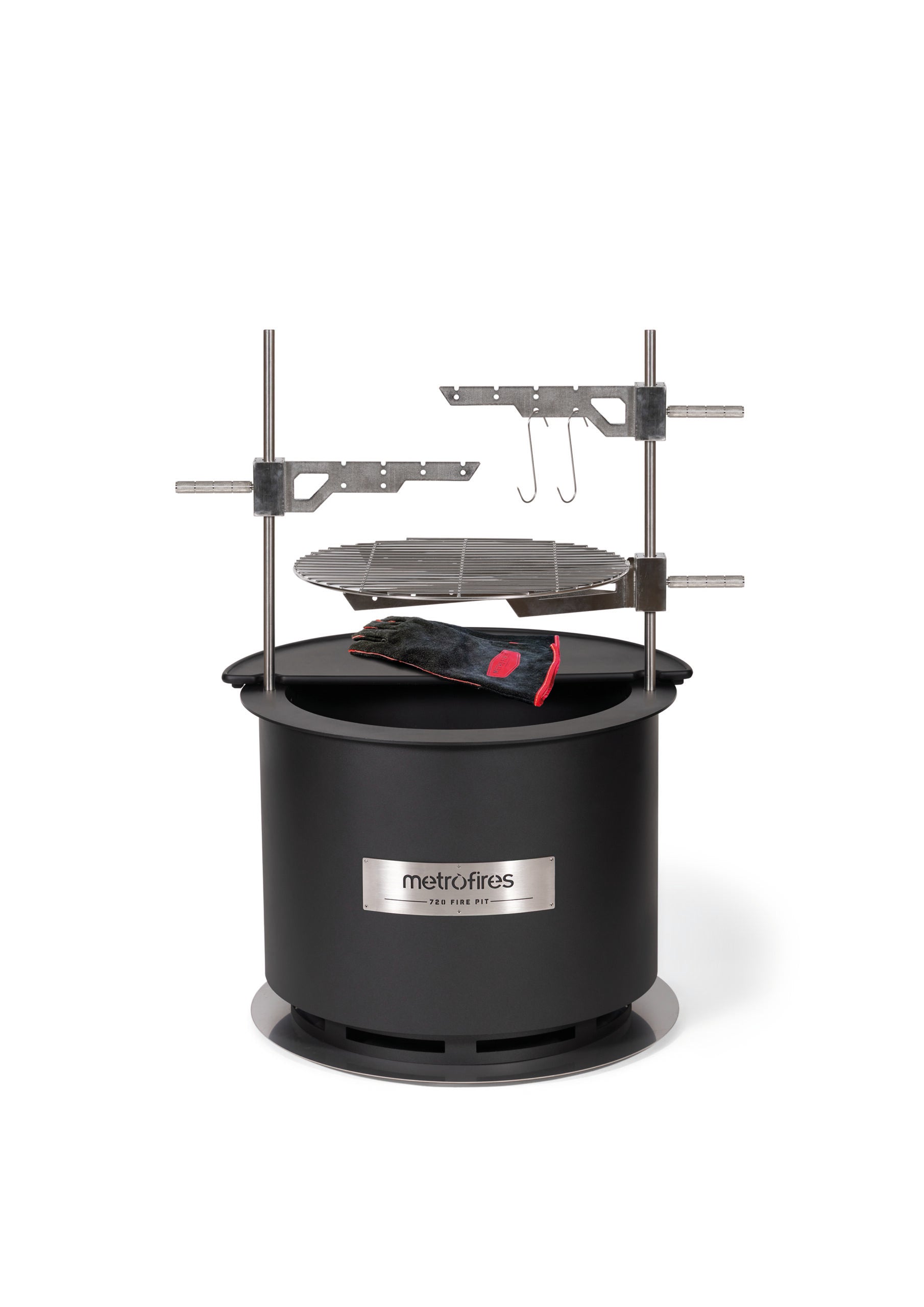 Metro 720 Fire Pit Corten Black (Incl Lid & Poker)