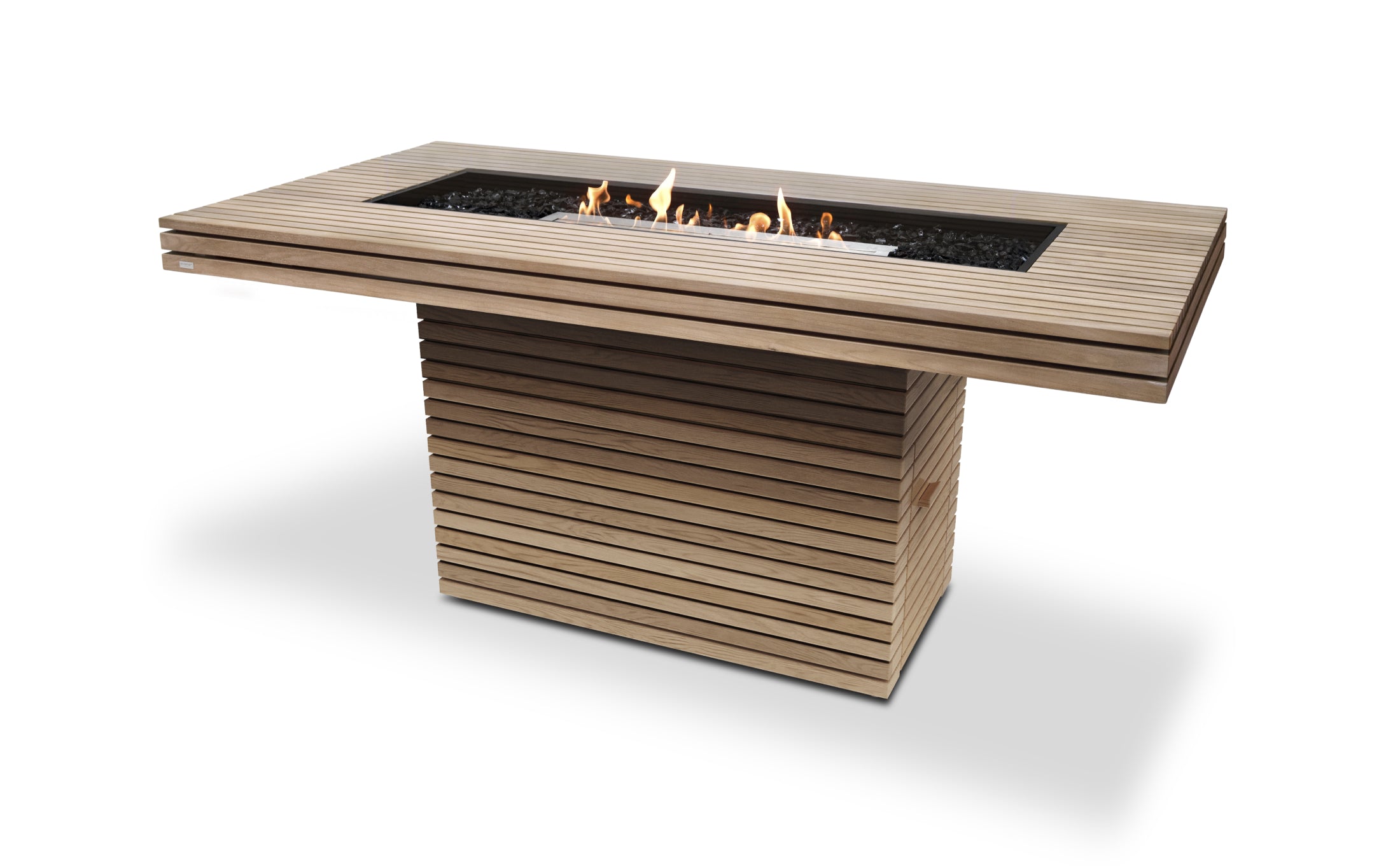 ECOSMART GIN BAR 90 TEAK FIRE TABLE