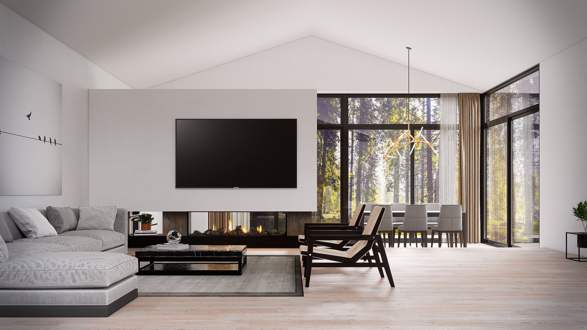 Escea DS1650 NG Single Sided Fireplace
