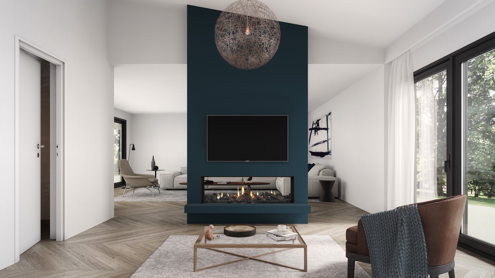 Escea DS1400 NG Single Sided Fireplace