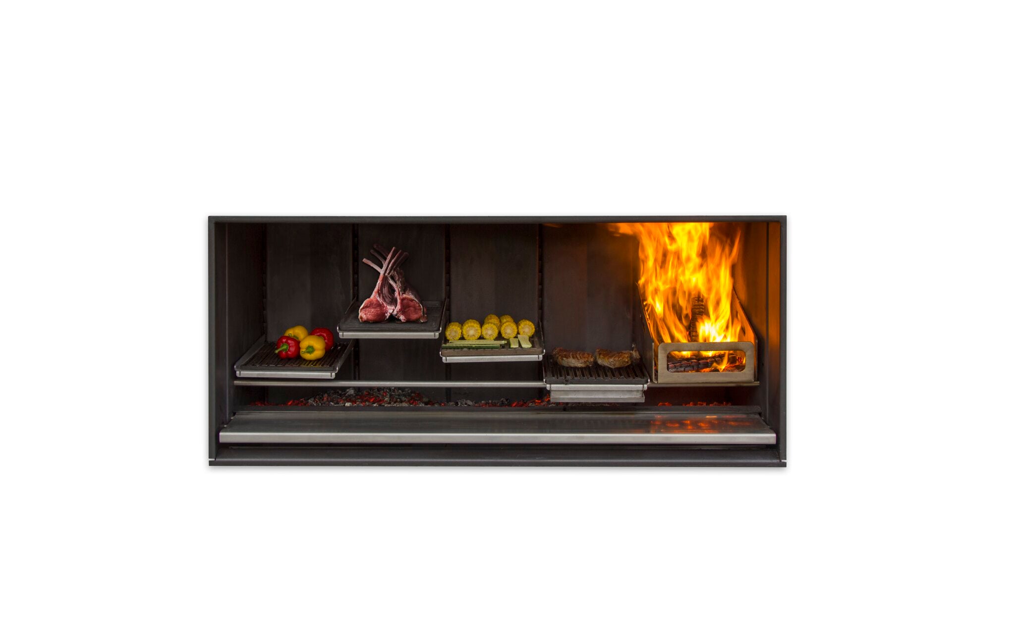 Escea EK950 Outdoor Wood Fireplace Kitchen